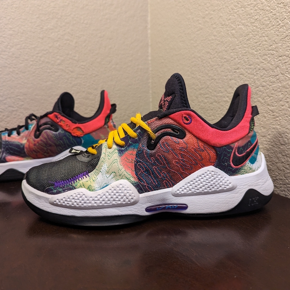 Nike PG 5 Paul George Multi Color Crimson CW3143-600 Men’s Size 11 Shoes Beaters - Picture 2 of 10